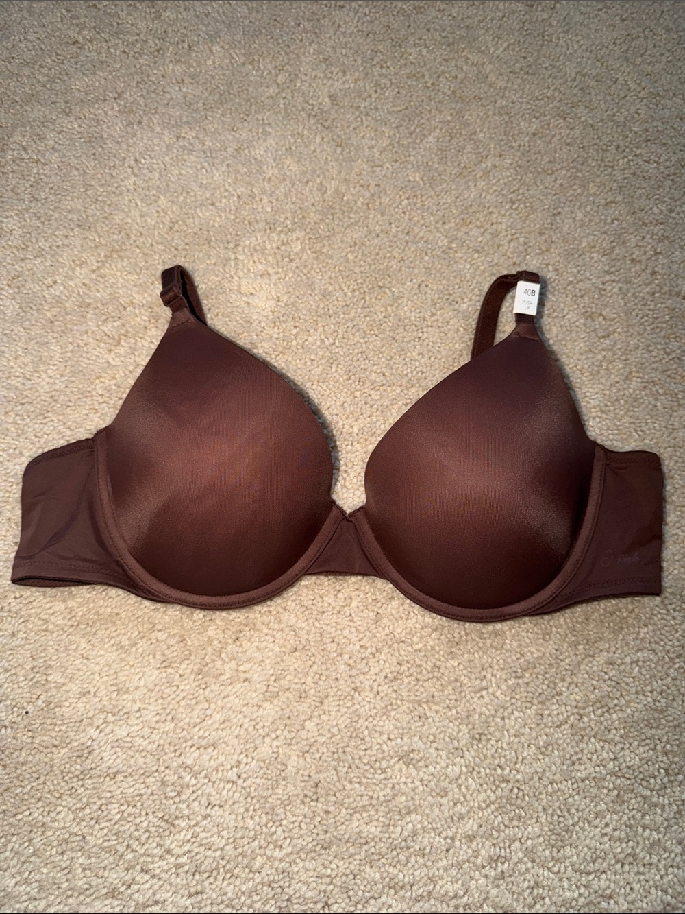 PINK Victoria's Secret Smooth T-Shirt Underwire Bra in Chocolate Brown